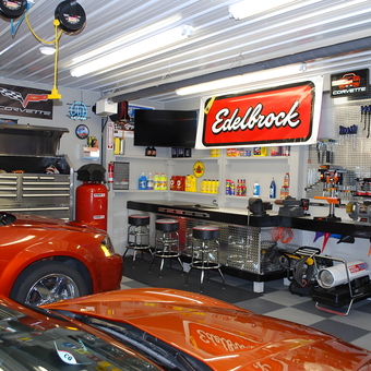 Custom Corvette Garage with Tool Storage and Bar Area - Mark from Perrysville, Ohio