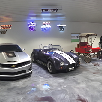 Classic and Modern Cars in Polished Garage - Pestymegal from Beloit, KS