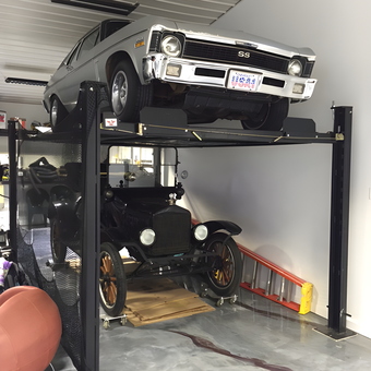Two Classic Cars on Four Post Lift - Pestymegal from Beloit, KS