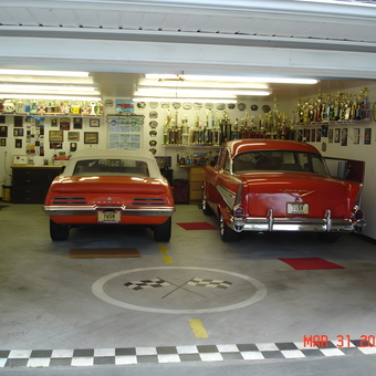 Classic Car Garage with Wall Trophies and Cabinets - Gary from Boiling Springs, S.C.