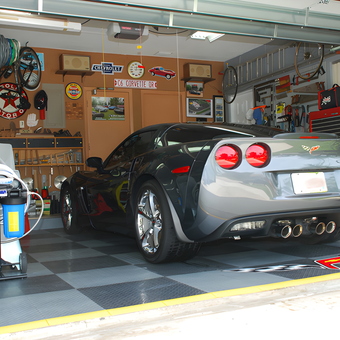 Organized Garage with Corvette, Storage, and Tools - Herb from Chicago, IL
