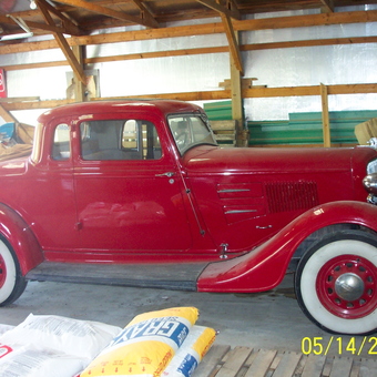 Classic Red Coupe in Organized Wooden Garage - Bob from Greenfield, IN