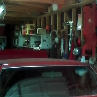 Classic Red Car and Garage Storage Shelves - Dan James from Bulverde, Texas