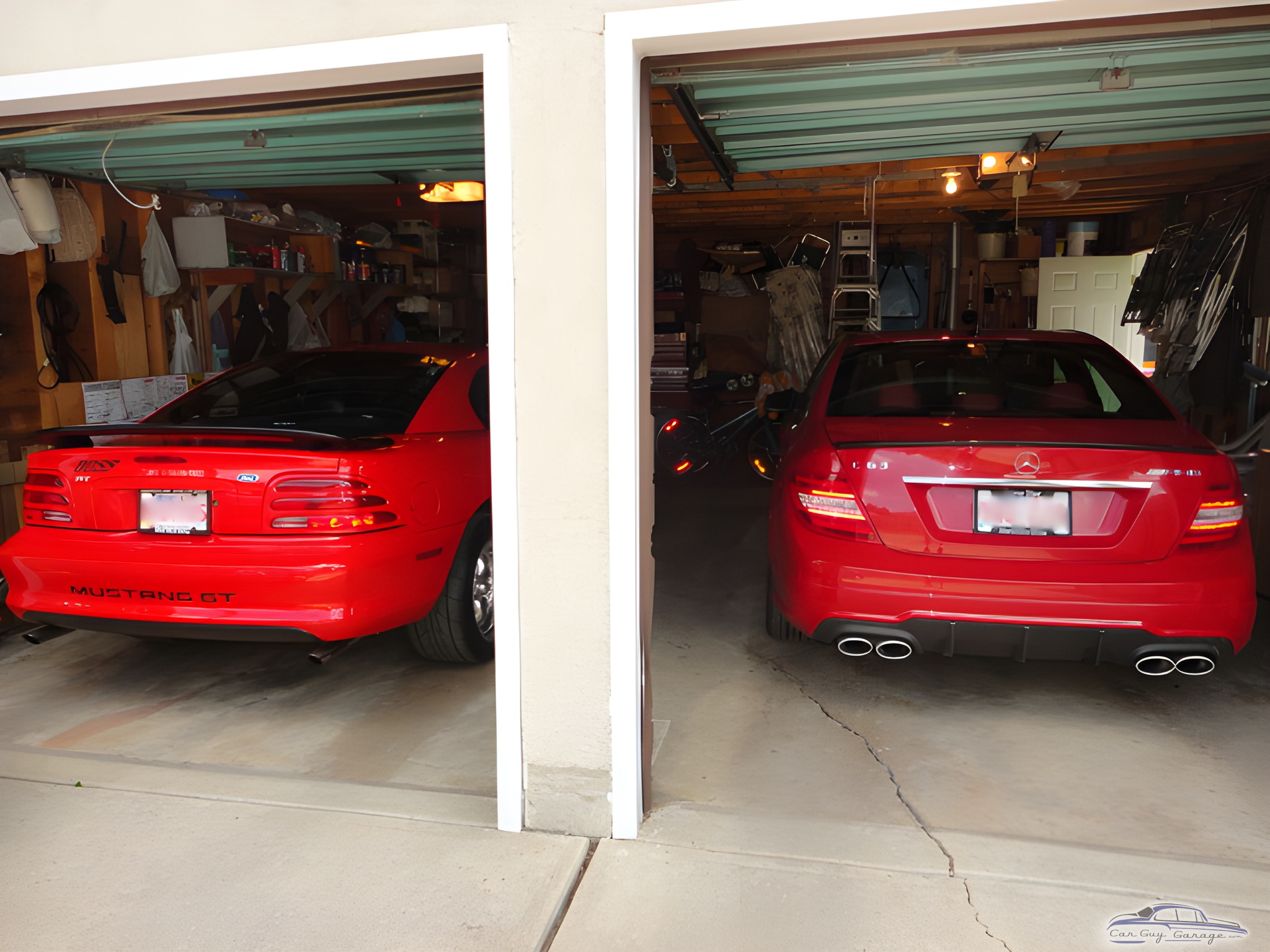 Two Red Sports Cars in Organized Two-Car Garage - Mr Nasty from Edmonton, Alberta