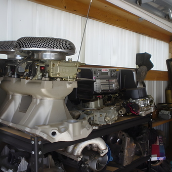 Garage Engine Parts and Carburetors on Shelving - Joe from Parkland, WA
