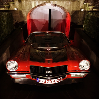 Classic Red Chevy Camaro SS in Front of Garage - Marc from Schoten, Antwerp