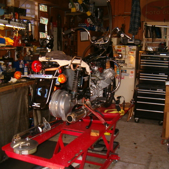 Motorcycle Repair Garage with Tool Chests and Workbench - Guzzi Jim from Panama City, FL