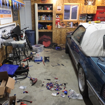 Classic Convertible and Tools in Busy Garage - guyd from Edmonton, AB