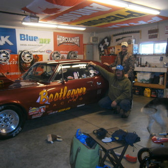 Classic Drag Car and Racing Decor in Organized Garage - AL