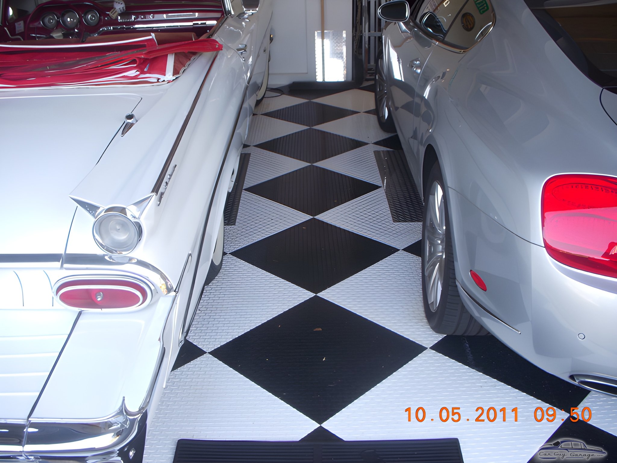 Classic and Modern Cars on Black and White Garage Flooring - Steve from Smithtown, NY