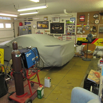 Garage with Car Cover, Welding Equipment, and Wall Signs - Mike Cochran from Lubbock, TX
