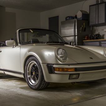 Classic Porsche in Organized Garage with Cabinets - CR from WilloughbyHills, Ohio