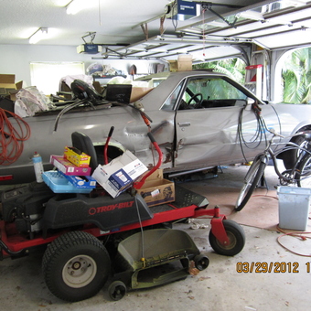 Garage With Classic Car, Lawn Mower, Tools, and Bike - elkybuick from West Palm Beach, Florida