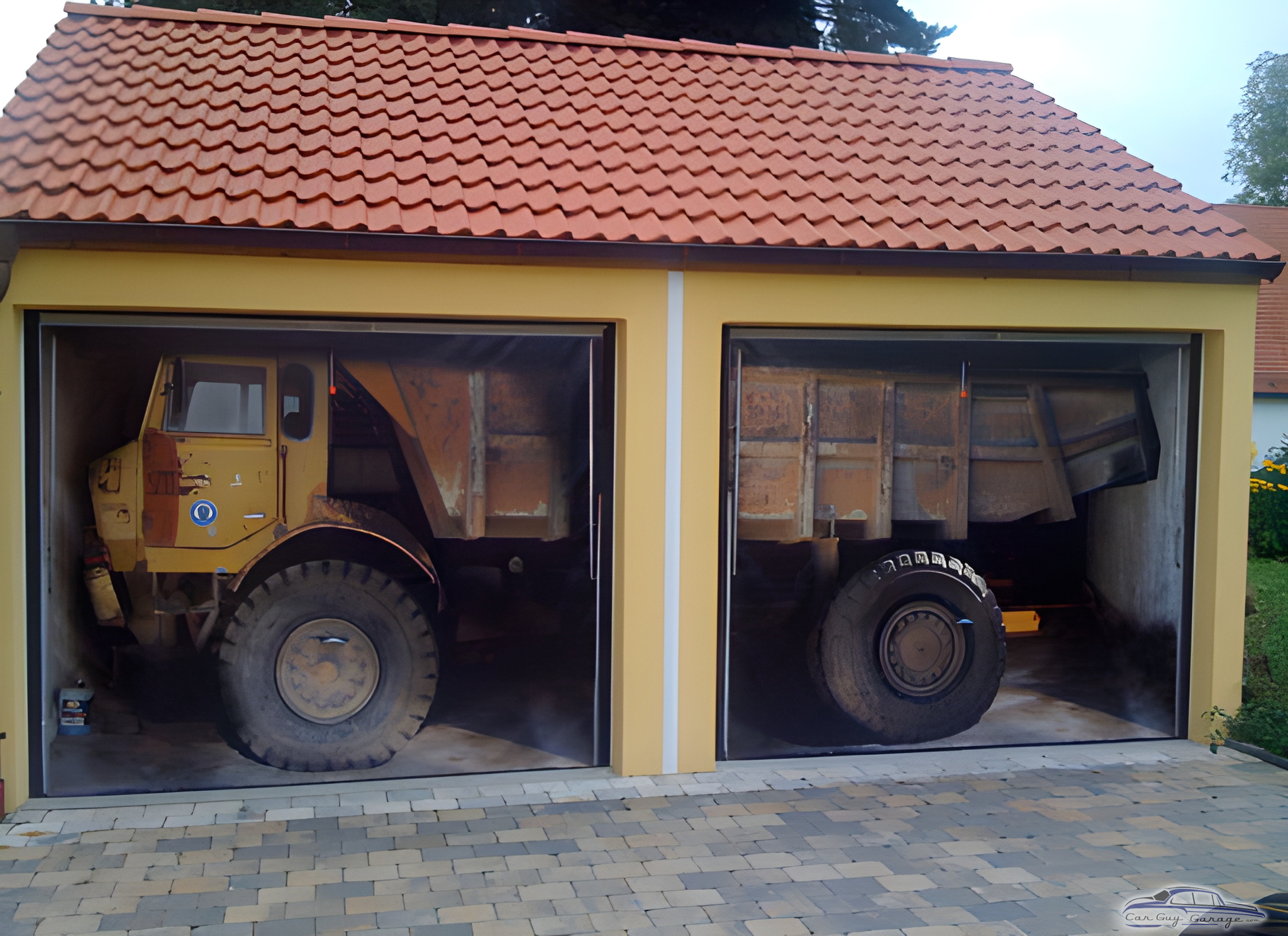 Dump Truck Garage Door Murals on Double Garage - Ron from Chuckey, TN