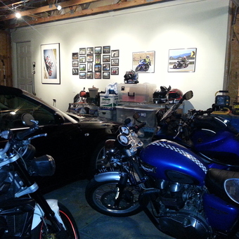 Motorcycles, Car, and Helmets in Organized Garage - Jefe from Longmont, Colorado