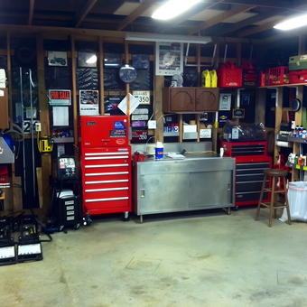 Organized Garage with Tool Chests and Workbench - Rick Worth from Elmwood, Tennessee