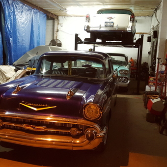 Classic Cars and Garage Lift with Covers - John from West Islip, New York