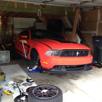 Garage with Jacked Up Mustang and Tools - WHYKNOTLF11 from Novi, MI