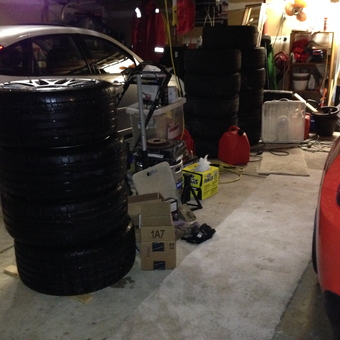 Garage with Stacked Tires, Cars, and Tools - WHYKNOTLF11 from Novi, MI