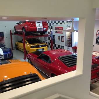 Classic Car Garage with Car Lift and Wall Decor - Mitch from Highlands Ranch, CO