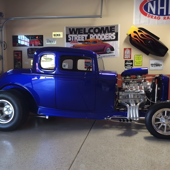 Classic hot rod and racing wall decor in garage - 32MADMAN from HOMER GLEN, IL