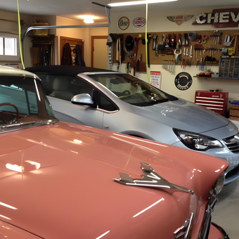 Classic Car Garage with Chevy Decor and Tools - Ken from Chagrin Falls, OH