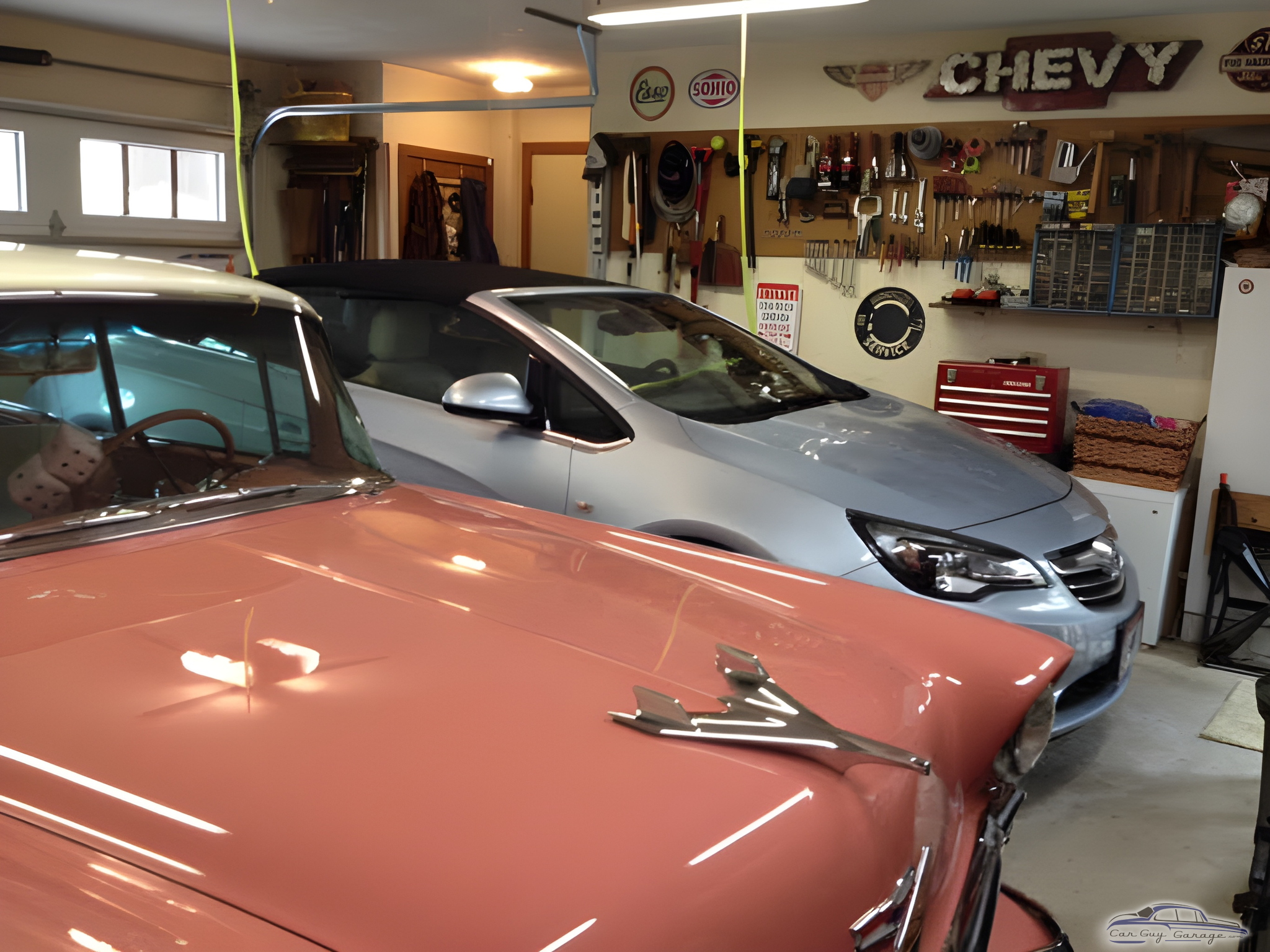 Classic Car Garage with Chevy Decor and Tools - Ken from Chagrin Falls, OH