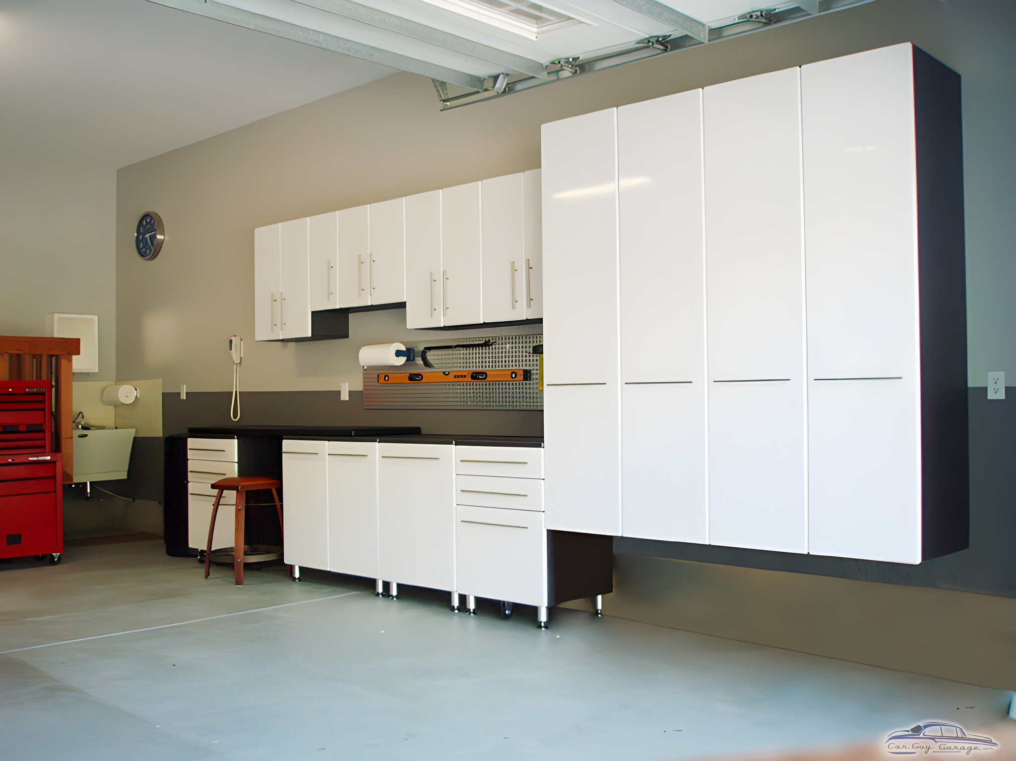 Modern white garage cabinets and storage system - Wendy A from North Ogden, UT