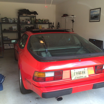 Organized Garage with Red Porsche and Metal Shelving - Carfan57 from Beaumont, Texas
