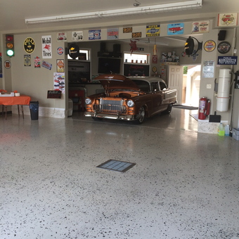 Classic Car Garage with Retro Signs and Epoxy Floor - Glen from St. Albert, Alberta