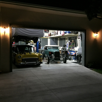 Classic Cars and Lift in Organized Garage - 409 in both cars from Orange, CA