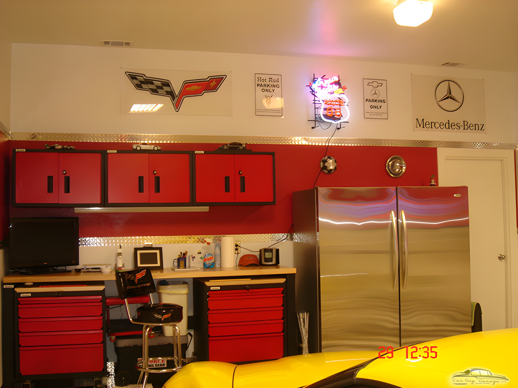 Red Garage Cabinets, Tool Chests, and Neon Signs - Joe from Ft. Worth, TX