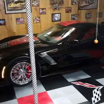 Corvette Garage with Racing Decor and Tile Flooring - Split2nd from Lexington, SC