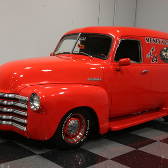 Classic Red Chevrolet Panel Van with Custom Graphics - Rick from Waynesville, Missouri