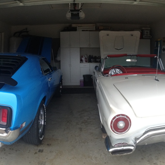 Classic Cars and Organized Storage in Garage - HIS and Hers Garages from MANSFIELD, TX