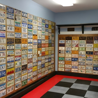 Garage With Vintage License Plate Wall Display - BigKahuna13 from Huntington Station, NY
