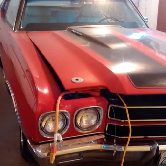 Classic Red Chevrolet SS in Garage with Extension Cord - Dk from Moses Lake, Wa