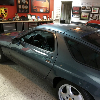 Porsche Garage with Cabinets and Wall Decor - Andy from Kennedale, TX