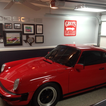 Porsche Garage Decor with Wall Art and Car Care Signs - Andy from Kennedale, TX