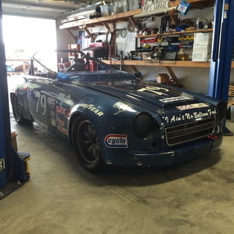 Classic race car with lift and garage storage - John from Monterey, California
