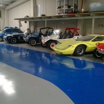Colorful Kit Cars and Classic Vehicles in Organized Garage - 1000RALLYE from Bilbao, Vizcaya