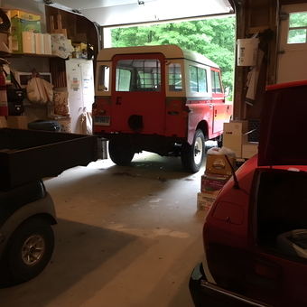 Classic Car Garage with Storage Shelves and Tools - Stephanie Gosselin from North Stonington, Connecticut