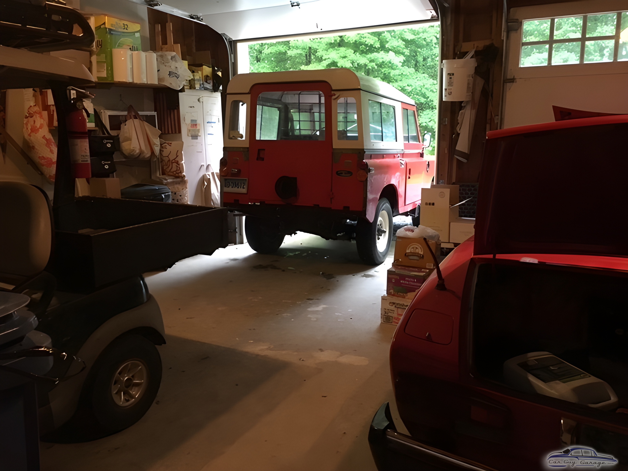 Classic Car Garage with Storage Shelves and Tools - Stephanie Gosselin from North Stonington, Connecticut