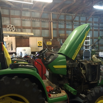 John Deere Tractor Repair in Rustic Garage - HAL from PANHANDLE, Texas