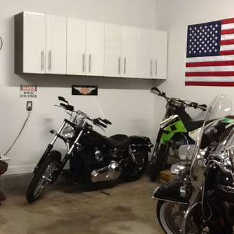 Motorcycles, Wall Cabinets, and American Flag Display - Zack from Nashville, TN