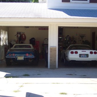 Two Corvettes in Organized Double Garage - blustingray from Holland, MI
