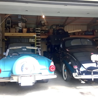 Classic Cars and Garage Decor with Storage Loft - clem from piqua, ohio