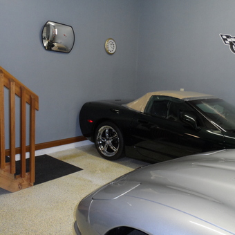 Organized Garage with Corvette Decor and Wall Mirror - MrClean from Tipp City, Ohio