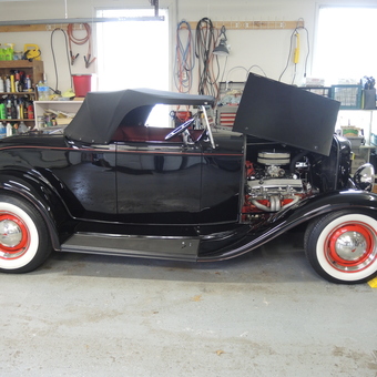 Classic Black Hot Rod in Organized Garage - Bob Patterson from North Canton, Ohio