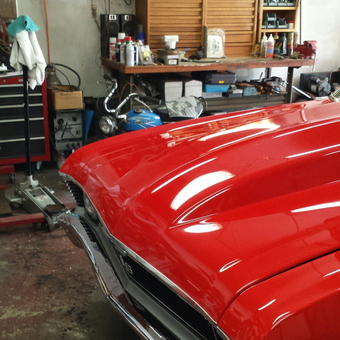 Classic Car Garage with Red Toolbox and Workbench - Profound Oz from Fort Wayne, Indiana